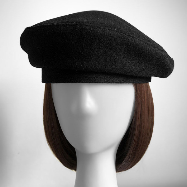Κλασικό μοντέλο γυναικείο καπέλο τύπου μπερέ σε μαύρο χρώμα