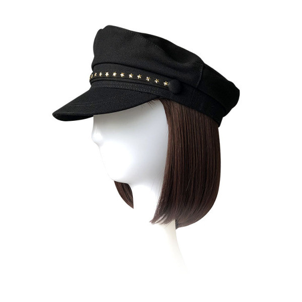 Női sapka típusú sapka fém elemmel