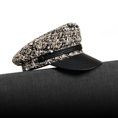 Aktuális női sapka típusú sapka bőr ellenzővel