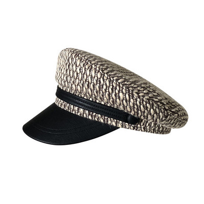 Aktuális női sapka típusú sapka bőr ellenzővel