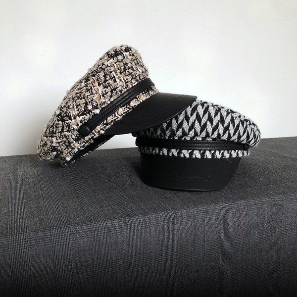 Aktuális női sapka típusú sapka bőr ellenzővel