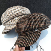 Νέο γυναικείο μάλλινο καπέλο με γείσο τύπου τραγιάσκα