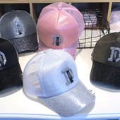 Modern női baseball sapka fényes elemekkel