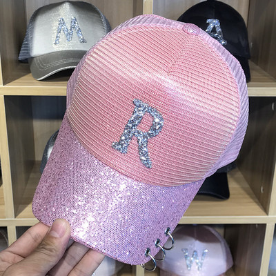 Modern női baseball sapka fényes elemekkel