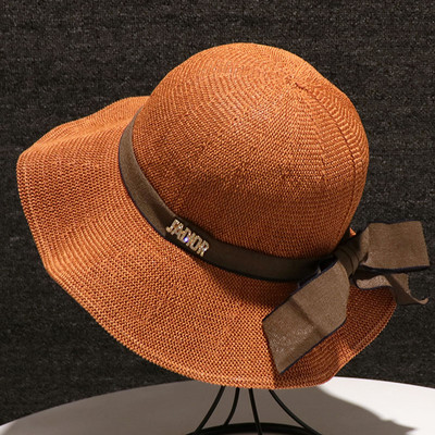 Καλοκαιρινό ψάθινο καπέλο με κορδέλα