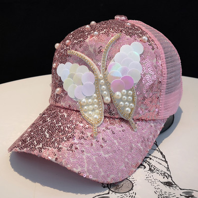 Γυναικείο καπέλο με πέρλες και πούλιες