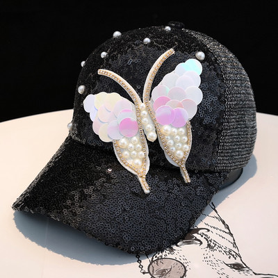 Γυναικείο καπέλο με πέρλες και πούλιες