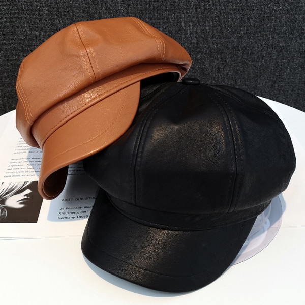 Női bőr sapka több színben