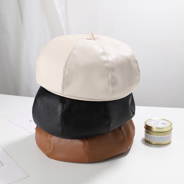 Női bőr barett típusú sapka