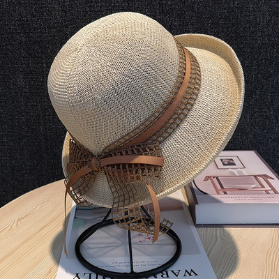 Modern női sapka szalaggal és rojtokkal - nyárra alkalmas