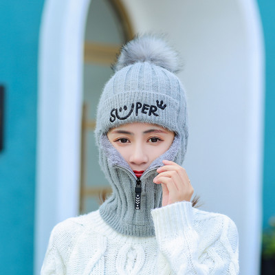 Ženska zimska pletena kapa s paperjem - nekoliko modela