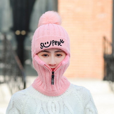 Ženska zimska pletena kapa s paperjem - nekoliko modela