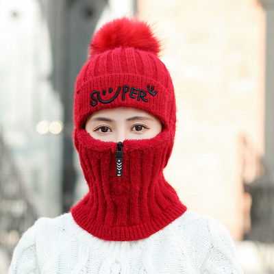 Ženska zimska pletena kapa s paperjem - nekoliko modela