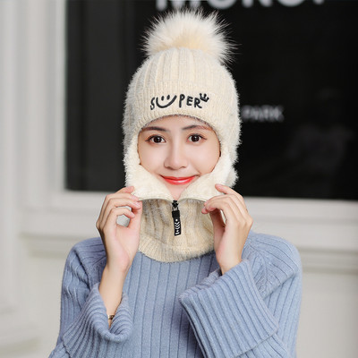 Ženska zimska pletena kapa s paperjem - nekoliko modela