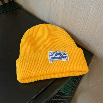 Téli kötött sapka emblémával