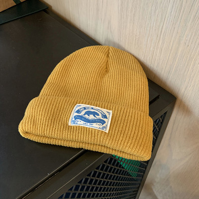 Téli kötött sapka emblémával