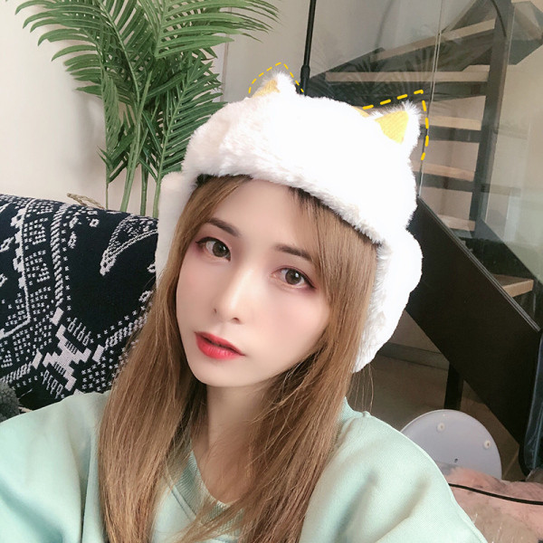 Női téli sapka 3D elemmel és pehellyel