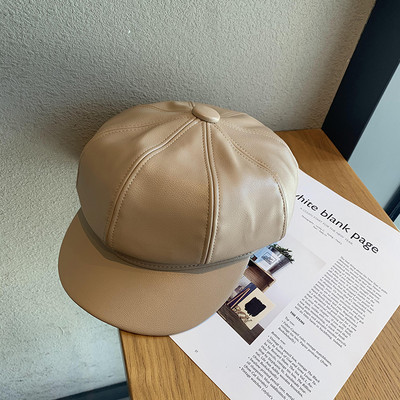 Női eco bőr sapka napellenzővel