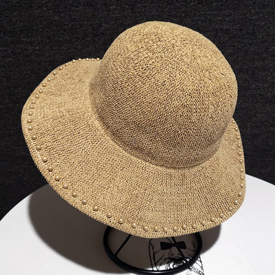 Μοντέρνο γυναικείο καπέλο με κρόσσια και πέρλες