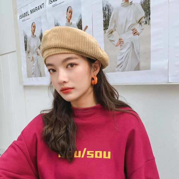 Női kordbársony barett típusú sapka