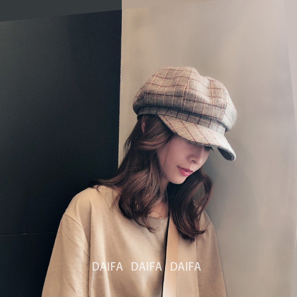 Új modell női kockás sapka napellenzővel