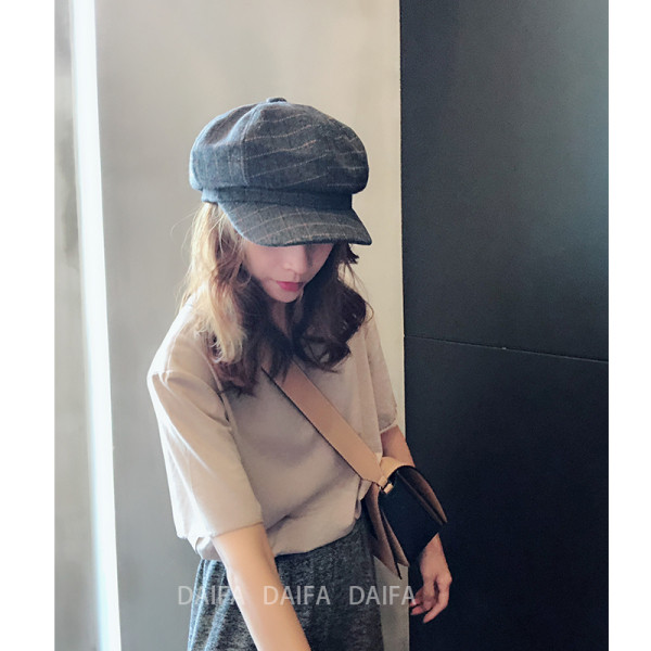 Új modell női kockás sapka napellenzővel