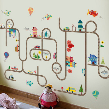 Декорация за детска стая с различни елементи самозалепваща се