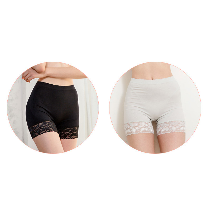 Varrat nélküli női rövidnadrág csipkével - 2 darabos szett