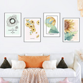 Öntapadós fali dekoráció virágokkal és felirattal