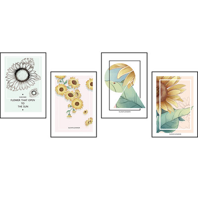 Öntapadós fali dekoráció virágokkal és felirattal