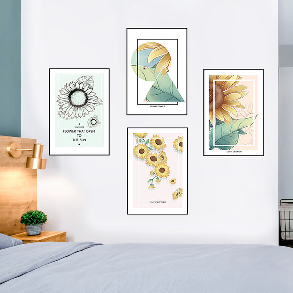 Öntapadós fali dekoráció virágokkal és felirattal