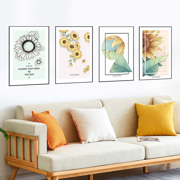 Öntapadós fali dekoráció virágokkal és felirattal