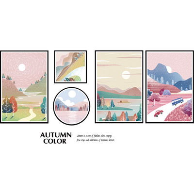 Fali öntapadó matrica különféle elemekkel és felirattal