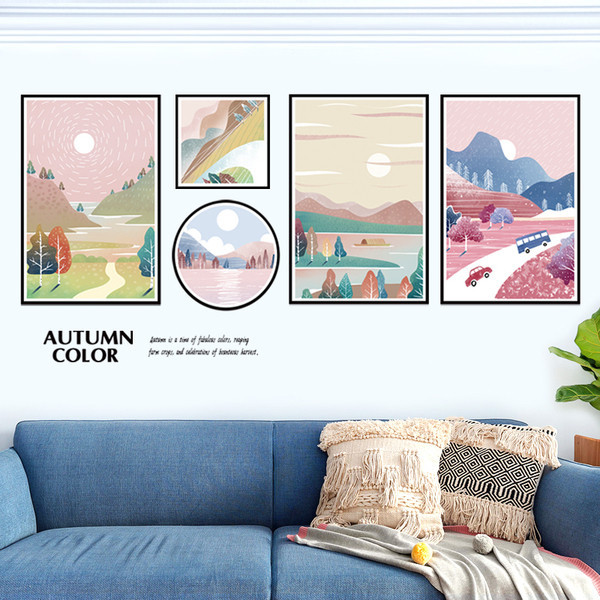 Fali öntapadó matrica különféle elemekkel és felirattal