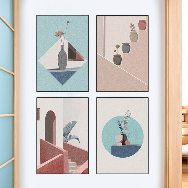 Διακόσμηση τοίχου με διάφορα αυτοκόλλητα στοιχεία