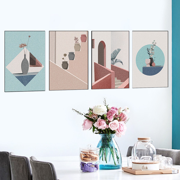 Διακόσμηση τοίχου με διάφορα αυτοκόλλητα στοιχεία