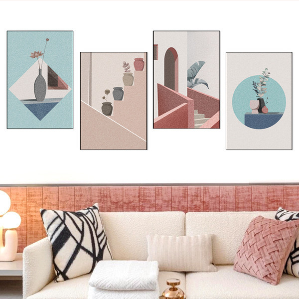 Διακόσμηση τοίχου με διάφορα αυτοκόλλητα στοιχεία