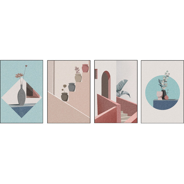 Διακόσμηση τοίχου με διάφορα αυτοκόλλητα στοιχεία