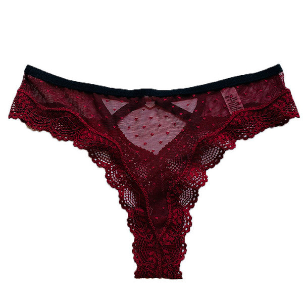 Ženske čipkaste tange s metalnim srcem