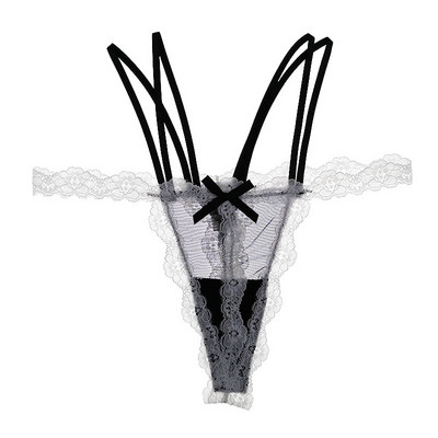 Női tanga csipkével és szalaggal