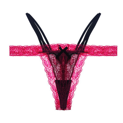 Női tanga csipkével és szalaggal