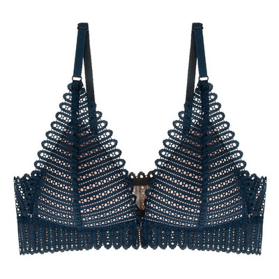 Γυναικείο σουτιέν από δαντέλα με τριγωνικό κύπελλο και μπροστινό κούμπομα