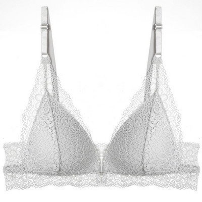 Γυναικείο σουτιέν από δαντέλα με τριγωνικό κύπελλο και μπροστινό κούμπομα