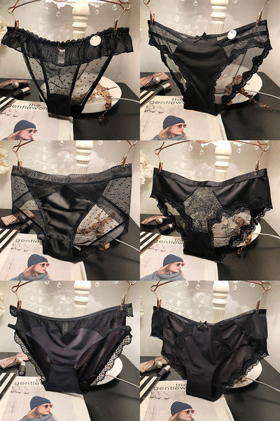 Εσώρουχα με πλέγμα σε μαύρο χρώμα - διάφορα  μοντέλα