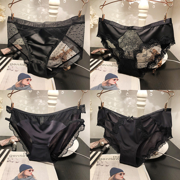 Εσώρουχα με πλέγμα σε μαύρο χρώμα - διάφορα  μοντέλα