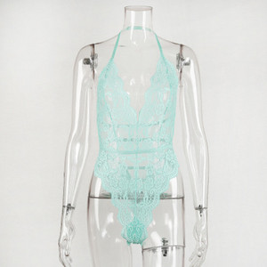 Női csipke body spitz nyakkivágással