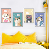 Fali dekorációs macskák öntapadós feliratokkal