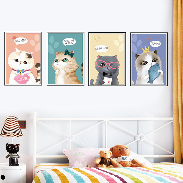 Fali dekorációs macskák öntapadós feliratokkal