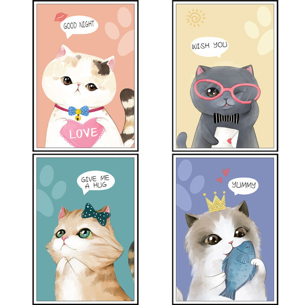 Fali dekorációs macskák öntapadós feliratokkal