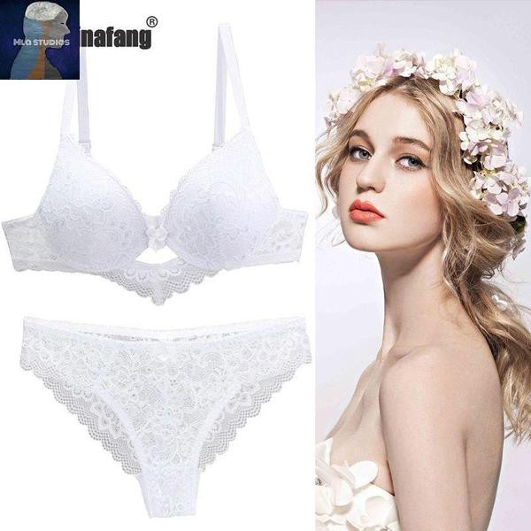 Női csipke szett szalaggal - két részes